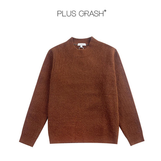PLUS CRASH羊毛混纺元宝针华夫格毛衣套头加厚针织男PC55SW83 商品图4