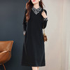 黑色半高领连衣裙女冬季2026新款大码女装气质毛衣针织配大衣裙子 商品缩略图0