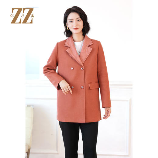 佐尔美秋冬新款 气质百搭双面穿毛呢大衣外套女E24ZZ32 商品图3