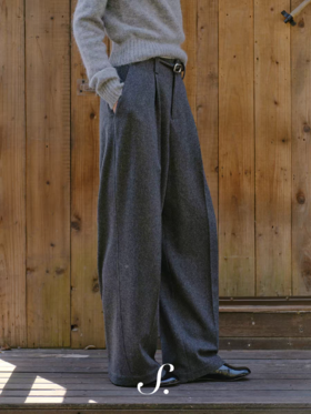 shyshystill/shy202510030/重磅100%绵羊毛厚实柔软质感长裤