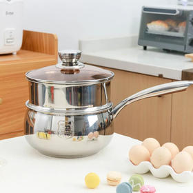 KEYIOW大肚奶锅 ，食品级不锈钢材质，五层加厚一体成型锅体，可视锅盖，厚锅底、薄侧壁设计【G】