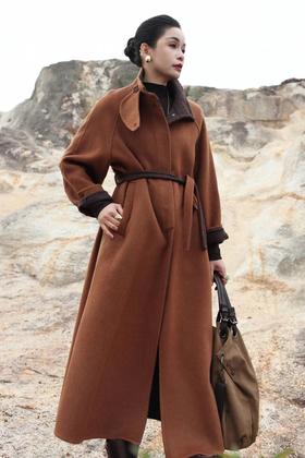 H5WT31365#通勤立领长款双面羊绒大