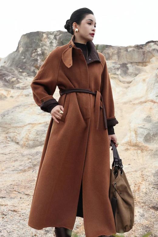 H5WT31365#通勤立领长款双面羊绒大 商品图0