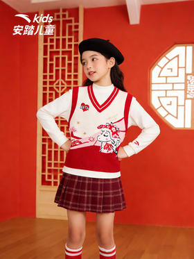 安踏儿童26新款马年限定新年款两件套套头衫可爱百搭时尚舒适亲肤362618613