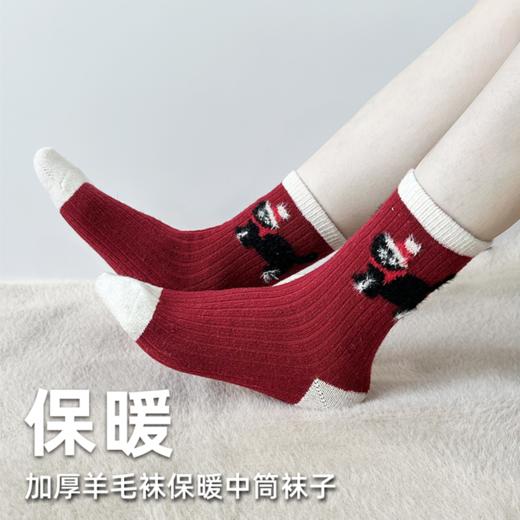 壁虎瑜伽【2601WZ484】加厚羊毛袜保暖中筒袜子【5天发货】 商品图0