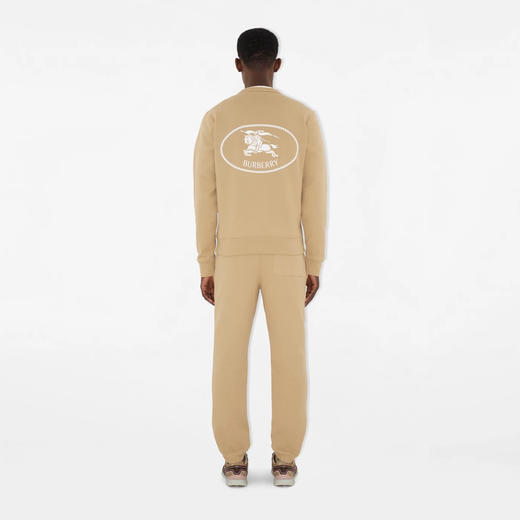 BURBERRY 巴宝莉 男士马术骑士徽章印花棉质运动裤 卡其色 8110588 B8626 商品图4