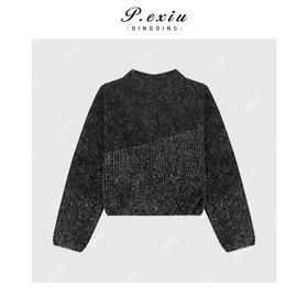 PanYiXiu/潘依绣羊毛马海毛细闪亮片柔软亲肤圆领针织毛衣L2817