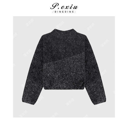 PanYiXiu/潘依绣羊毛马海毛细闪亮片柔软亲肤圆领针织毛衣L2817 商品图0