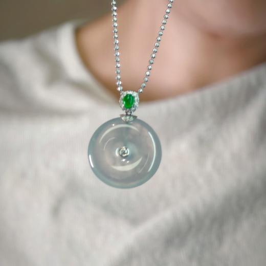 18K 金镶嵌翡翠平安扣 商品图8