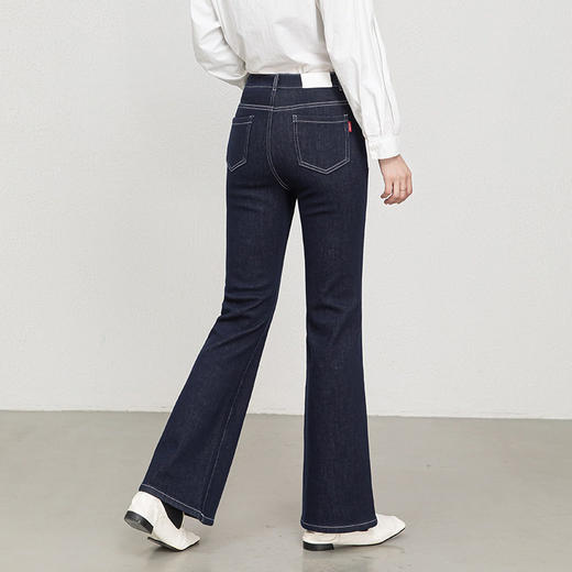 「高货rg」全新升级【铂金会员192/天猫259/差价67】(35601)洛诗琳复合加绒牛仔裤2025冬季新款高腰显瘦直筒微喇长裤 商品图3