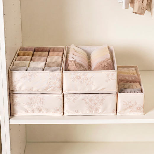 摩登主妇内衣收纳盒袜子内裤家用贴身衣物三合一分隔抽屉式整理盒 商品图0