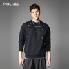 PINLI品立2026春季新款男士潮牌金属烫钻圆领落肩袖套头卫衣上衣BG262109003 商品缩略图0