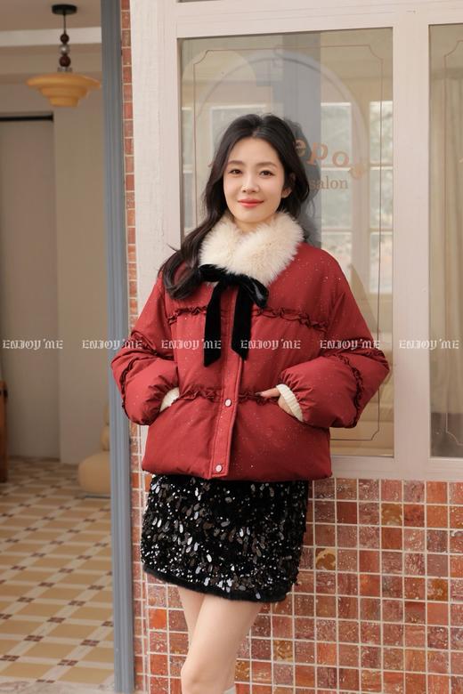 【门店同款】ENJOY冬季“午马”亮片花边羽绒服 169095164 商品图2
