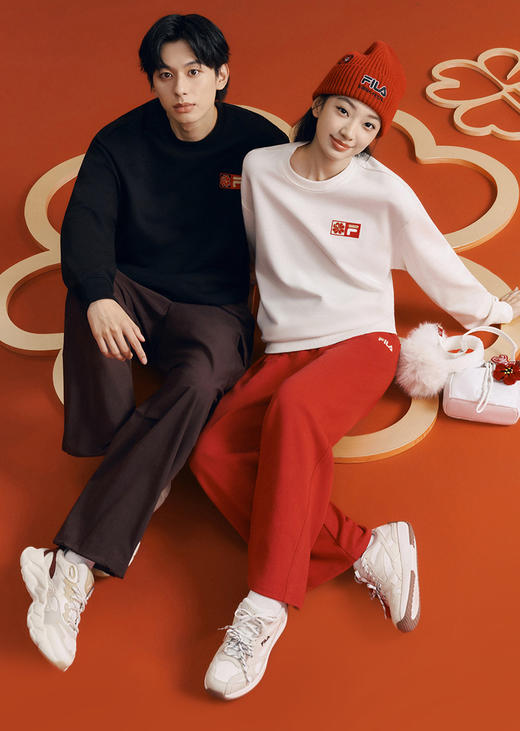 跨年售后 斐乐新年款男女情侣海棠花圆领卫衣 ggd 339132 商品图12