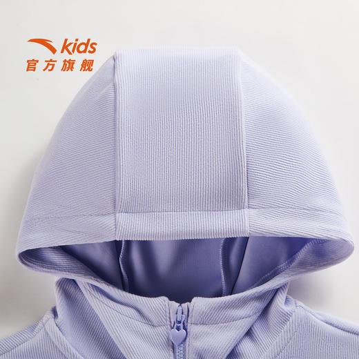 安踏儿童女大童针织连帽套头衫2026年新款舒适保暖中大童加绒卫衣362618724 商品图4