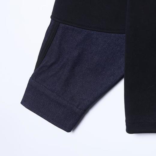 26WY26SDSA男士秋冬新款痞帅男装韩版拼接下摆松紧圆领长袖T恤百搭时尚 商品图4