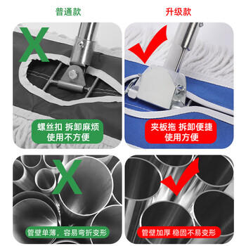 美家日记平板拖把 商用大号尘推60cm共1布 棉线帆布干湿两用吸水棉纱地拖 /家庭清洁/纸品 /清洁用具 /拖把 商品图1
