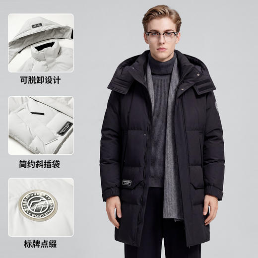 【抗菌&无异味&鸭绒】圣得西2025年冬季新款男士厚羽绒服保暖外套 商品图4