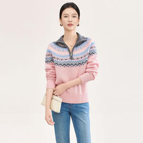 「高货wl」全新升级【铂金会员321/天猫429/差价108】(00858)洛诗琳无缝一体费尔岛针织毛衣2026新款织花纯羊毛上衣