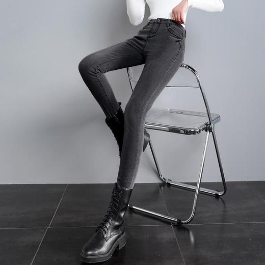 加绒加厚女装秋装高腰牛仔裤女2026春秋季女装弹力紧身铅笔女裤聚 商品图2