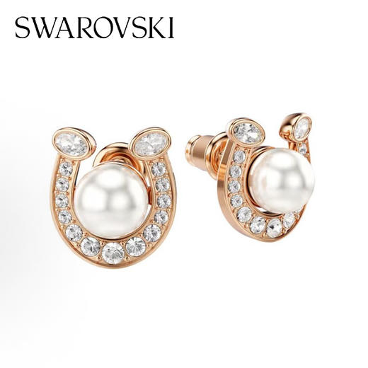 春日限定【抢先购】Symbolica施华洛世奇施家"红"运马蹄耳钉配饰本命年送礼（5736980 “金”彩马蹄耳钉） 商品图4