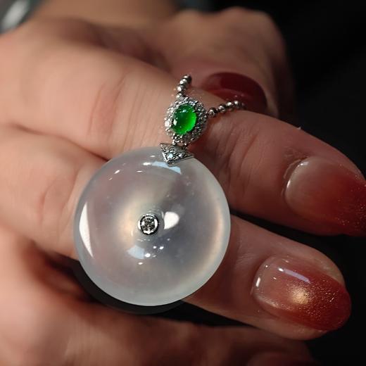 18K 金镶嵌翡翠平安扣 商品图6