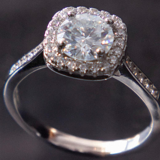 胖*来爆款 AOFI 一克拉莫桑钻 小方糖 戒指/项链（3-5天发货） 商品图13