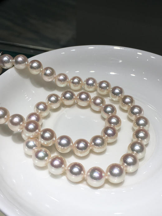 【私席真珠·新年盛宴】极光小灯泡8.5-9mmAkoya珍珠项链 ，圆，极微瑕，珠光超亮（带真科研天女大证书） 商品图6