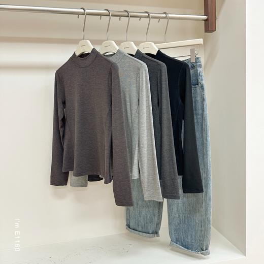 老米优品🎈福利款！3-5天。软糯山羊绒！《半高领克什米尔羊绒打底tee》磨毛工艺，温暖打底衫~奶油慕斯般柔和舒服！T260105A 商品图8