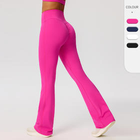 跃牌【欲动春风】系列 紧身阔腿喇叭瑜伽裤女裸感速干提臀高腰微喇运动长裤52338