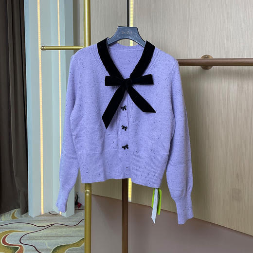 奢姿大码女装2025冬季蝴蝶结V领两件套胖妹妹减龄碎花设计套装9954991104AB 商品图4