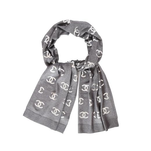 香奈儿字母灰保暖围巾 商品图5