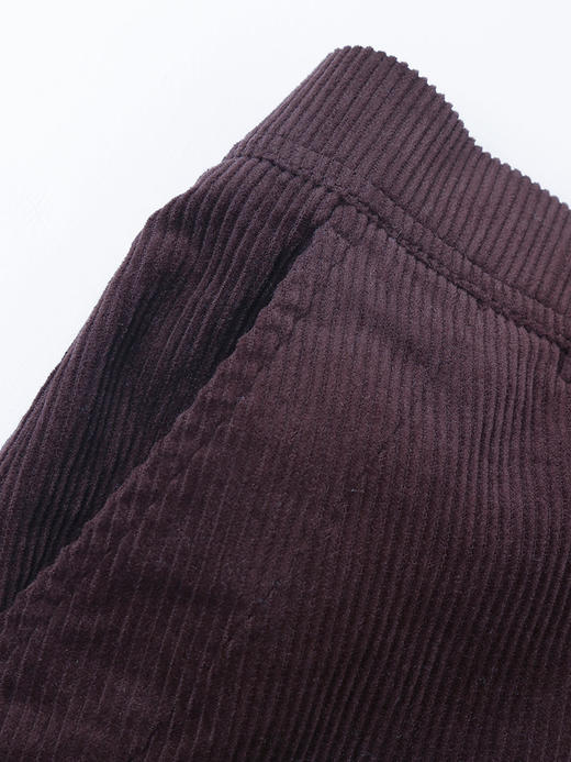 秋冬复古咖色灯芯绒高腰过膝半身裙 显瘦遮胯 A 字版型后开叉设计感通勤百搭长裙 商品图2