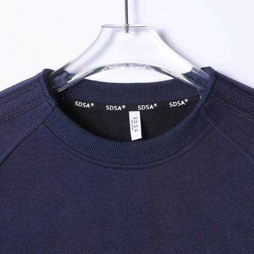 26WY26SDSA男士秋冬新款痞帅男装韩版拼接下摆松紧圆领长袖T恤百搭时尚 商品图2