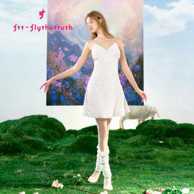 FTT FlyTheTruth  莫奈小憩 夏日蝴蝶结吊带连衣裙女法式少女长裙