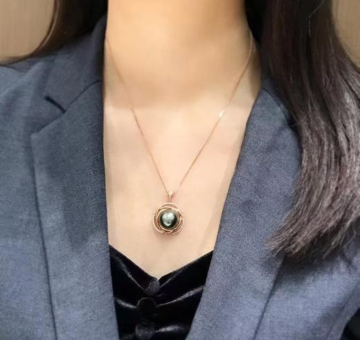 【私席真珠·新年盛宴】18K金镶钻马贝珍珠吊坠，19-20mm 商品图1