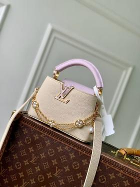 驴家 Capucines 迷你 手袋 M25862米白配浅紫迷你（JPH）