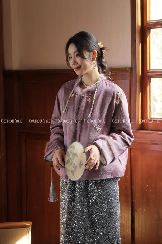 【门店同款】ENJOY冬季“烟火漫春”花枝蝶憩中式羽绒外套 169094049 商品图2