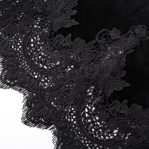 「高货wl」全新升级【铂金会员257/天猫339/差价82】(33548)洛诗琳新中式丝绒半身裙2026春季新款高腰蕾丝刺绣拼接裙 商品图2