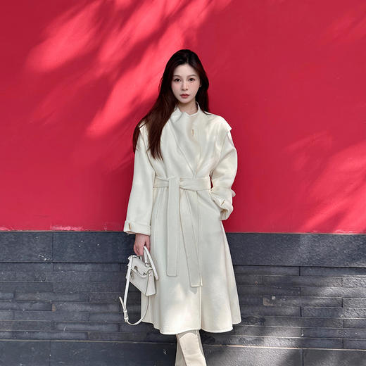 金蘑菇菇 "凡尔赛"羊绒大衣/定制手工小金扣 双面呢 商品图0