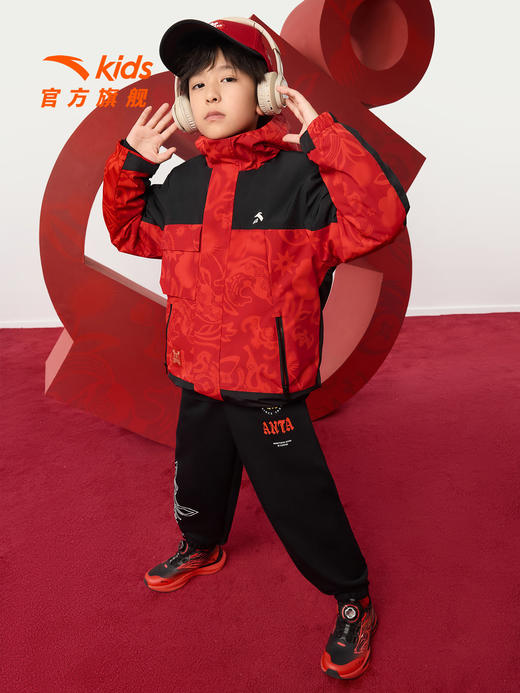 晴雨甲安踏儿童新年外套男大童摇粒绒2026新款马年保暖大童厚外套352618688S 商品图2