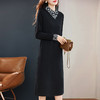 黑色半高领连衣裙女冬季2026新款大码女装气质毛衣针织配大衣裙子 商品缩略图1