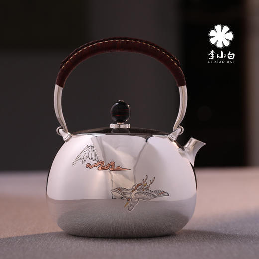 李小白银壶 纯银9999烧水壶 银壶烧水壶 烧水 银壶 茶壶 金银错 鹤庆 商品图3
