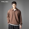 PINLI品立2026春季新款男士宽松翻领纯色落肩袖套头卫衣上衣潮牌B262109003 商品缩略图0