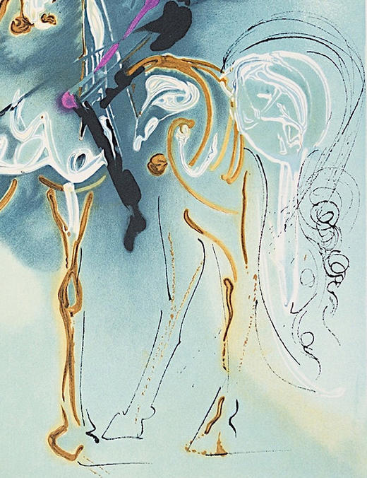 独角鹿西洋古董1983年代法国Armand & Georges Israel出版西班牙超现实主义大师萨尔瓦多·达利签名创作限量彩色石版画《斗牛士》 商品图4