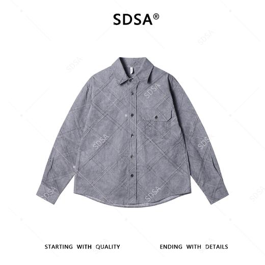 26CS03SDSA男士秋冬新款痞帅男装韩版扎染菱形设计长袖衬衫百搭时尚衬衣 商品图1