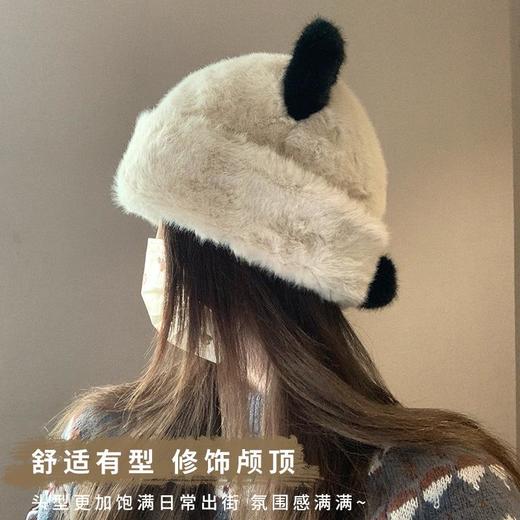 可爱帽子女秋冬季新款加绒加厚保暖户外休闲小熊针织帽防寒护耳帽 商品图3
