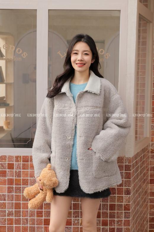 【门店同款】ENJOY冬季“暖冬知性”翻领双面穿毛毛外套 169151875 商品图1