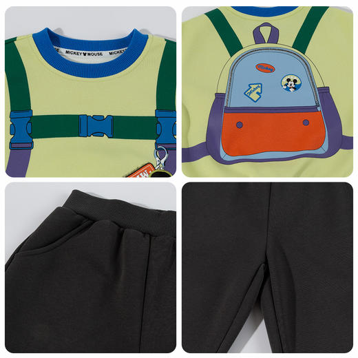 迪士尼男童童装卫衣卫裤运动休闲套装舒适耐磨宽松儿童套装两件套新款ZD1FT001 商品图6