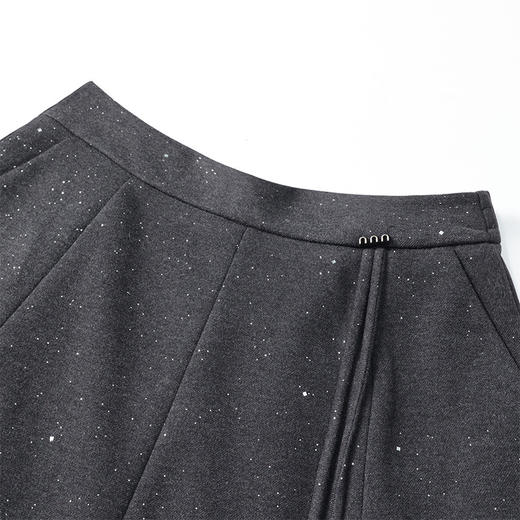 垂坠感亮片百褶大摆裙高腰A字伞裙冬款显瘦25877 商品图3